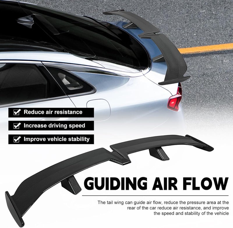 JMTBNO 54 Inch Universal Spoiler Wing,Carbon Fiber Car Wing Trunk Spoiler Rear Spoiler Compatible with Mazda Miata RX-7 Chevy Corvette Camaro Nissan Lexus Toyota Honda Civic Ford Mustang Scion - Image 4